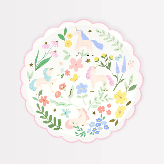 Meadow Unicorns Side Plates (x 8) Meri Meri