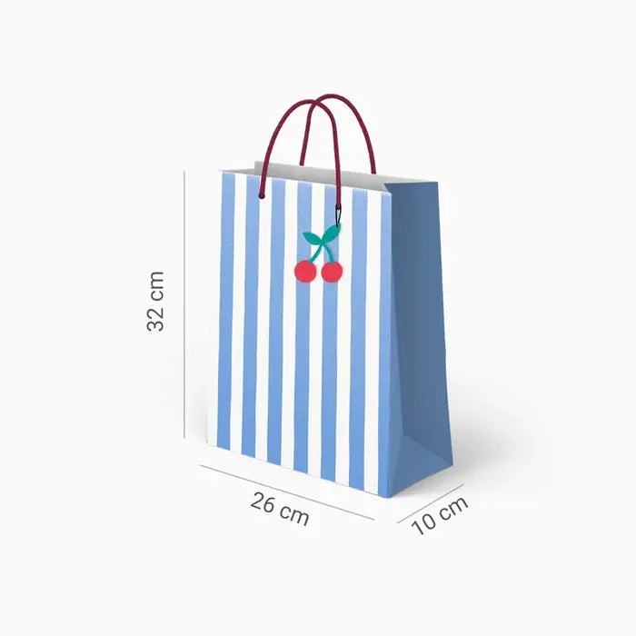 Medium stripes bag 26 x 10 x 32 cm blue Oh yeah!