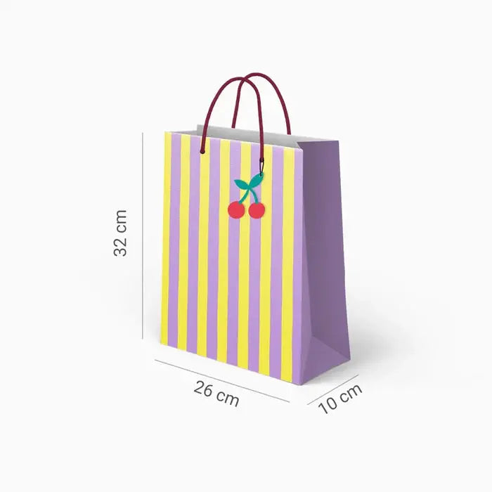 Medium stripes bag 26 x 10 x 32 cm purple Oh yeah!