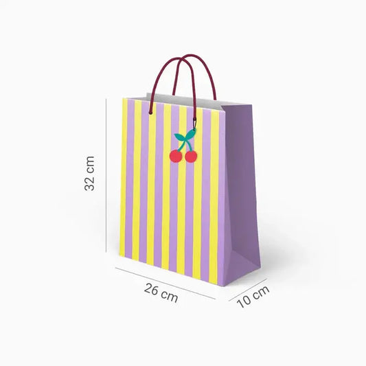 Medium stripes bag 26 x 10 x 32 cm purple Oh yeah!