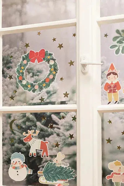 Merry Christmas Window Stickers, mix Partydeco