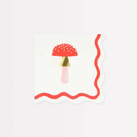 Merry Mushrooms Small Napkins (x 16) Meri Meri
