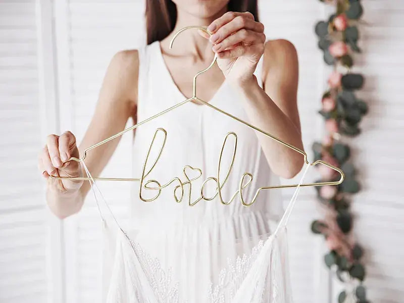 Metal hanger Bride, gold, 45x27cm Partydeco