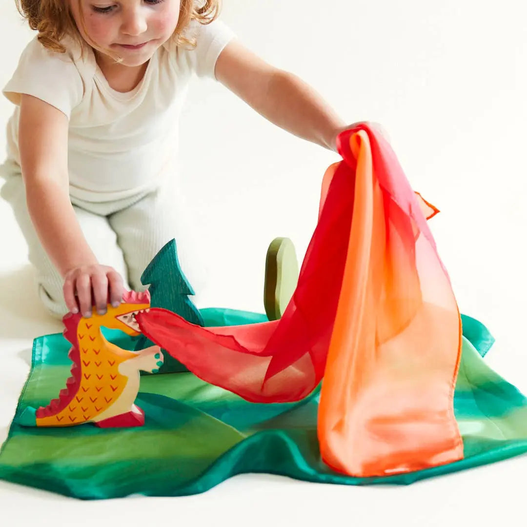 Mini Enchanted Playsilks - 100% Silk Natural, Waldorf Toys: Rainbow Sarah’s Silks
