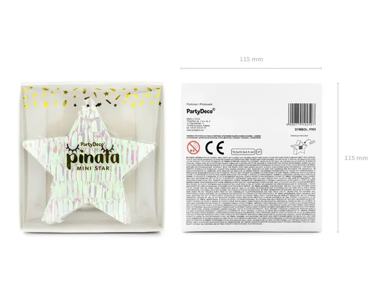 Mini Piñata - Star, 10,5x9,5x3,5cm Partydeco