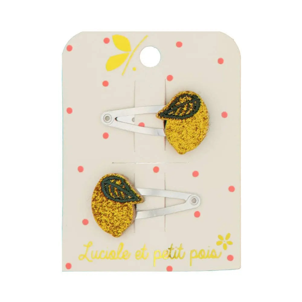Mini lemon hair clips (pair) Luciole et Petit Pois
