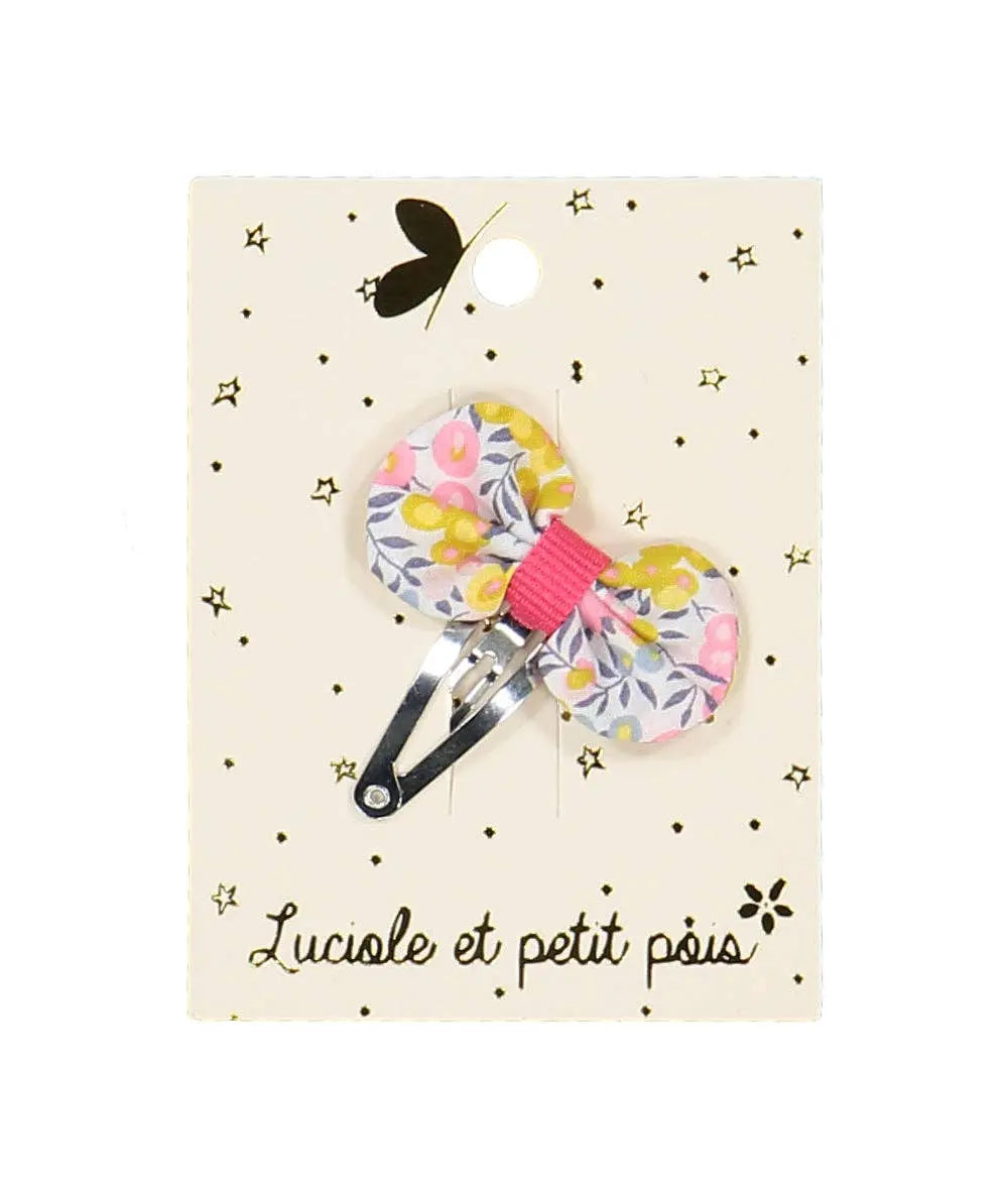 Mini petal hair clip - Liberty Wiltshire lemon curd Luciole et Petit Pois