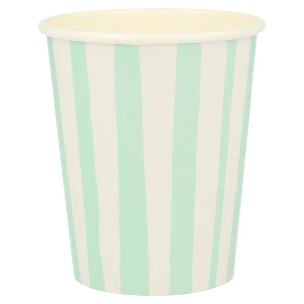Mint Stripes Cups Meri Meri