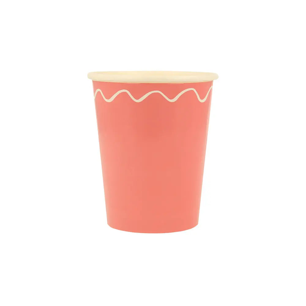 Mixed Wavy Line Cups (x 8) Meri Meri