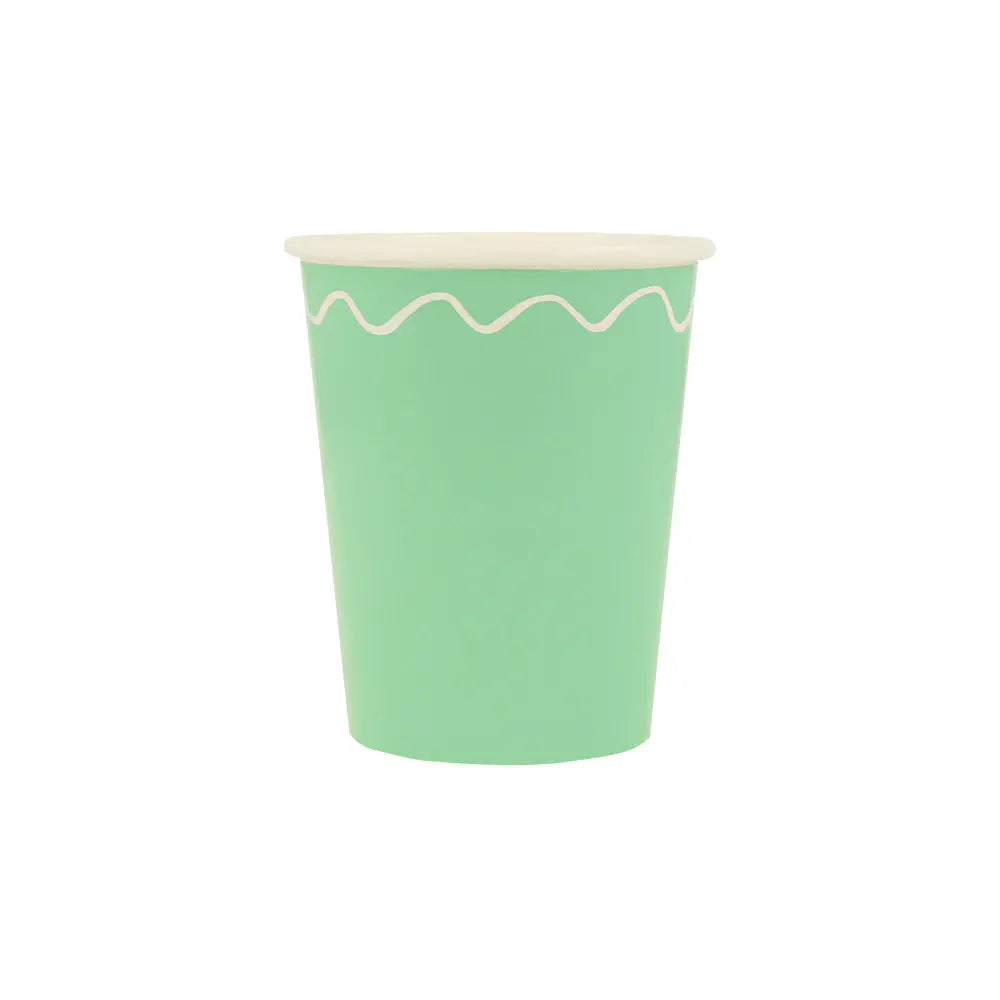 Mixed Wavy Line Cups (x 8) Meri Meri