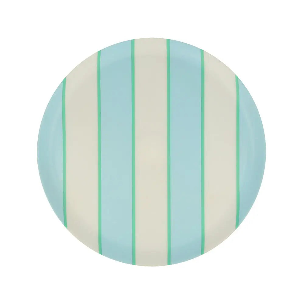 Mixed stripe recycled plastic plates Small (X 6) Meri Meri
