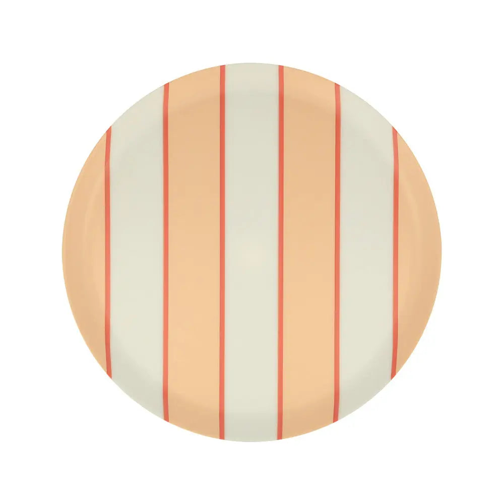 Mixed stripe recycled plastic plates Small (X 6) Meri Meri