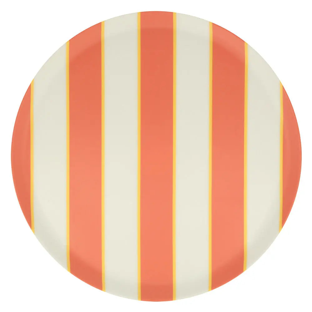 Mixed stripe recycled plastic plates large (X 6) Meri Meri