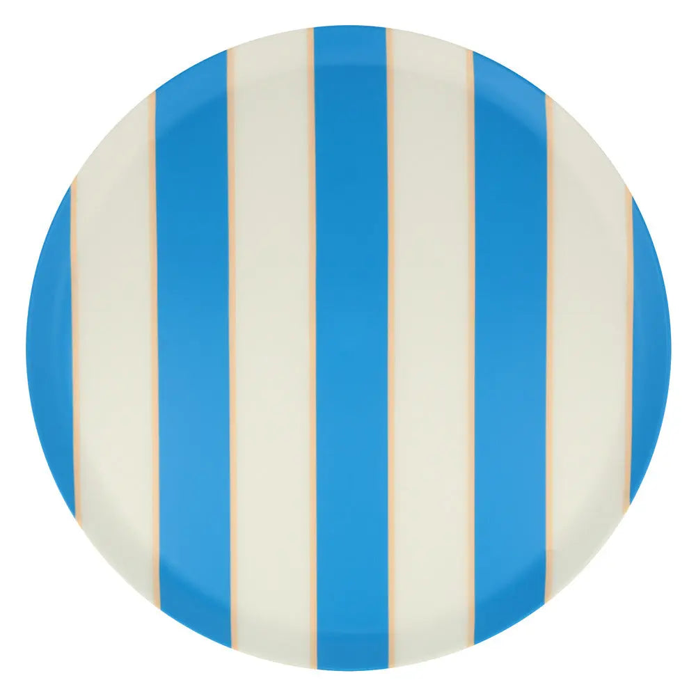 Mixed stripe recycled plastic plates large (X 6) Meri Meri