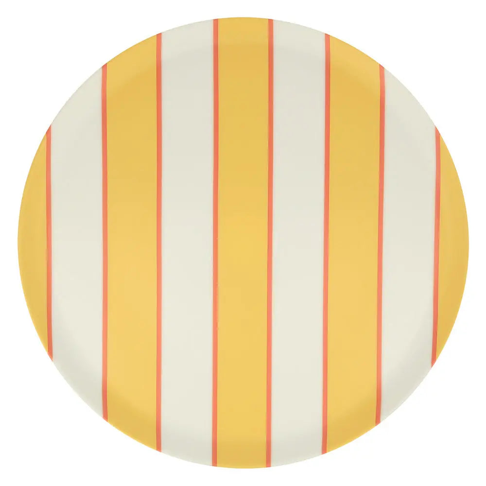 Mixed stripe recycled plastic plates large (X 6) Meri Meri