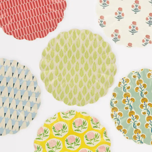 Molly Mahon pattern recycled plastic plates Large(X 6) Meri Meri