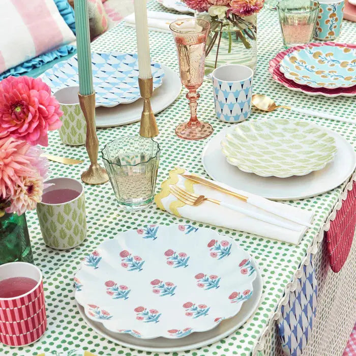 Molly Mahon pattern recycled plastic plates Large(X 6) Meri Meri