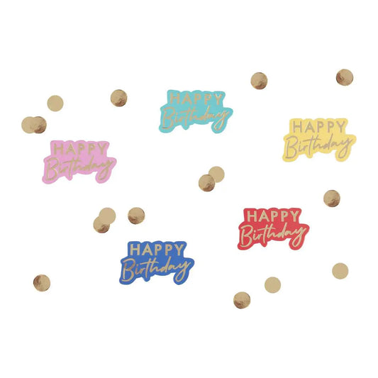 Multi-Coloured Happy Birthday Table Confetti Ginger Ray
