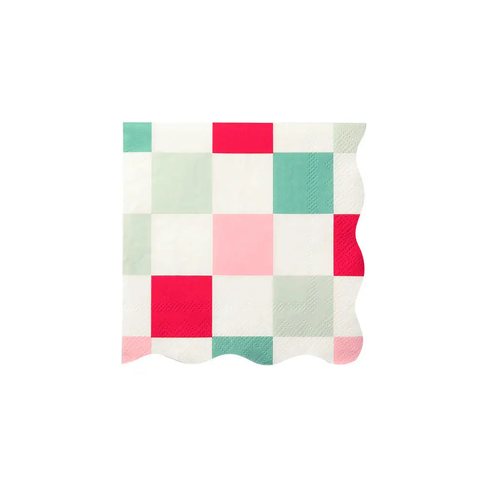 Multi check napkins S Meri Meri