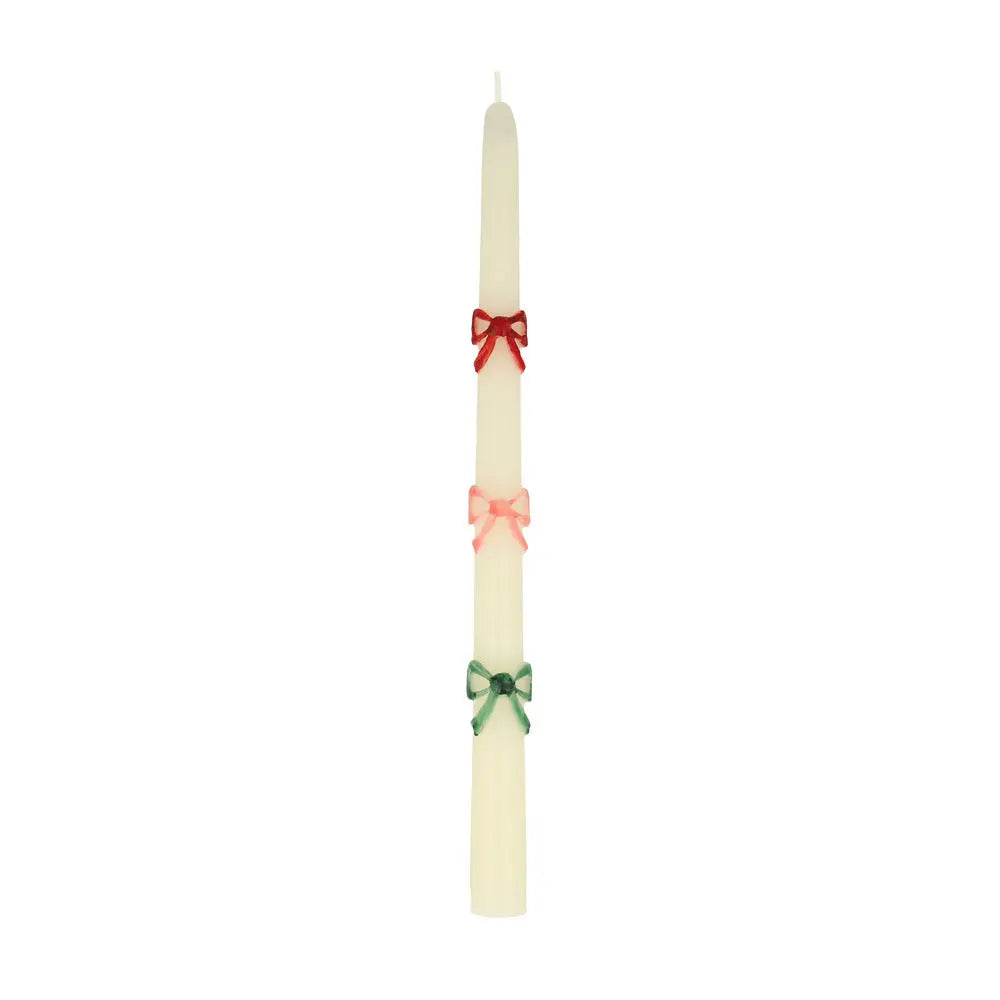 Multi color bow taper candle Meri Meri