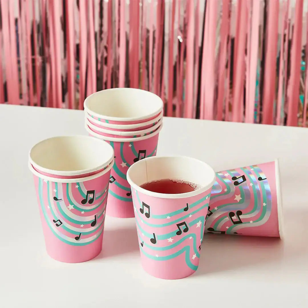 Musical Notes Paper Cups 8 Pack Hootyballoo by Club Green