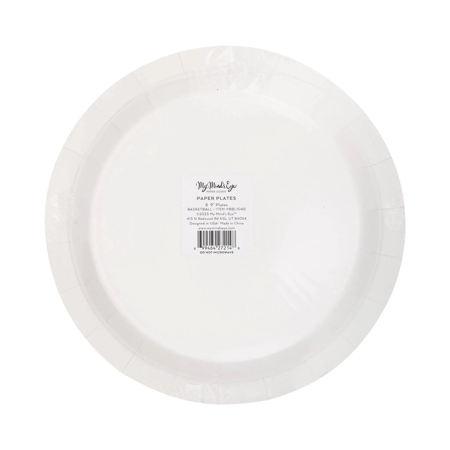 My Mind’s Eye - BBL1040 - 9" Basketball Paper Plate My Mind’s Eye