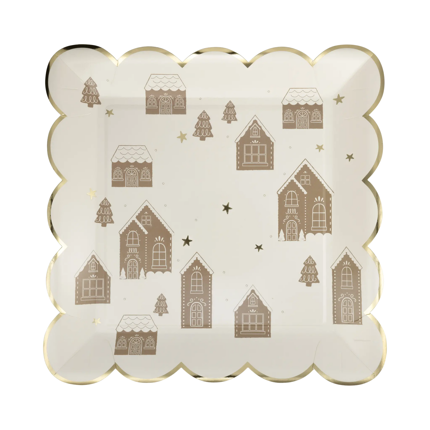 My Mind’s Eye - GBD1141 - Gingerbread Scattered House 9" Plate My Mind’s Eye