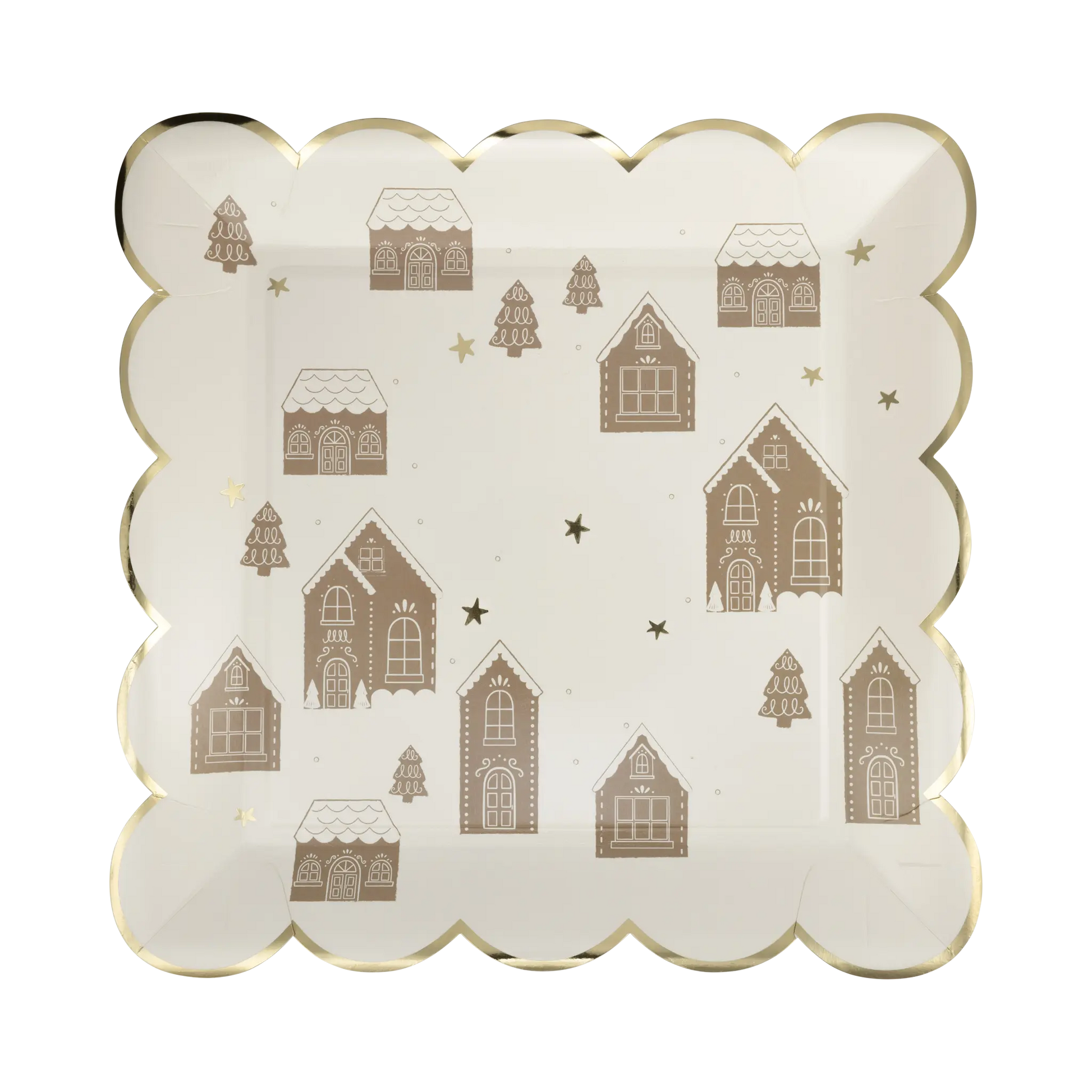 My Mind’s Eye - GBD1141 - Gingerbread Scattered House 9" Plate My Mind’s Eye