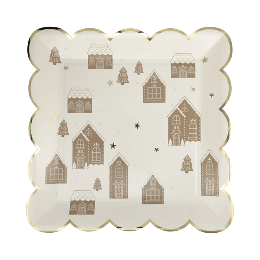 My Mind’s Eye - GBD1141 - Gingerbread Scattered House 9" Plate My Mind’s Eye