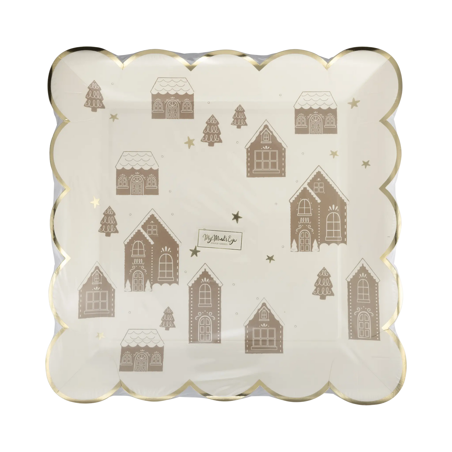 My Mind’s Eye - GBD1141 - Gingerbread Scattered House 9" Plate My Mind’s Eye