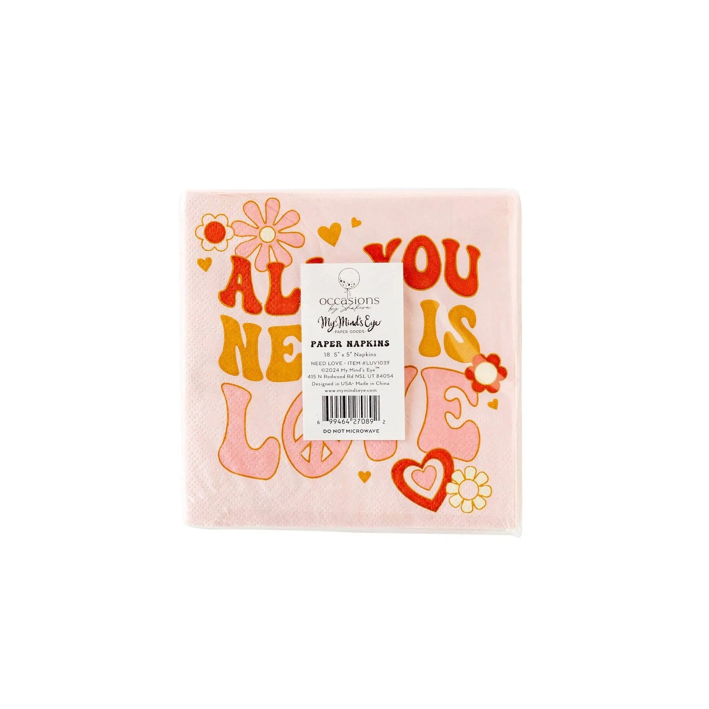 My Mind’s Eye - LUV1039 - Occasions by Shakira - All you Need is Love Napkin My Mind’s Eye