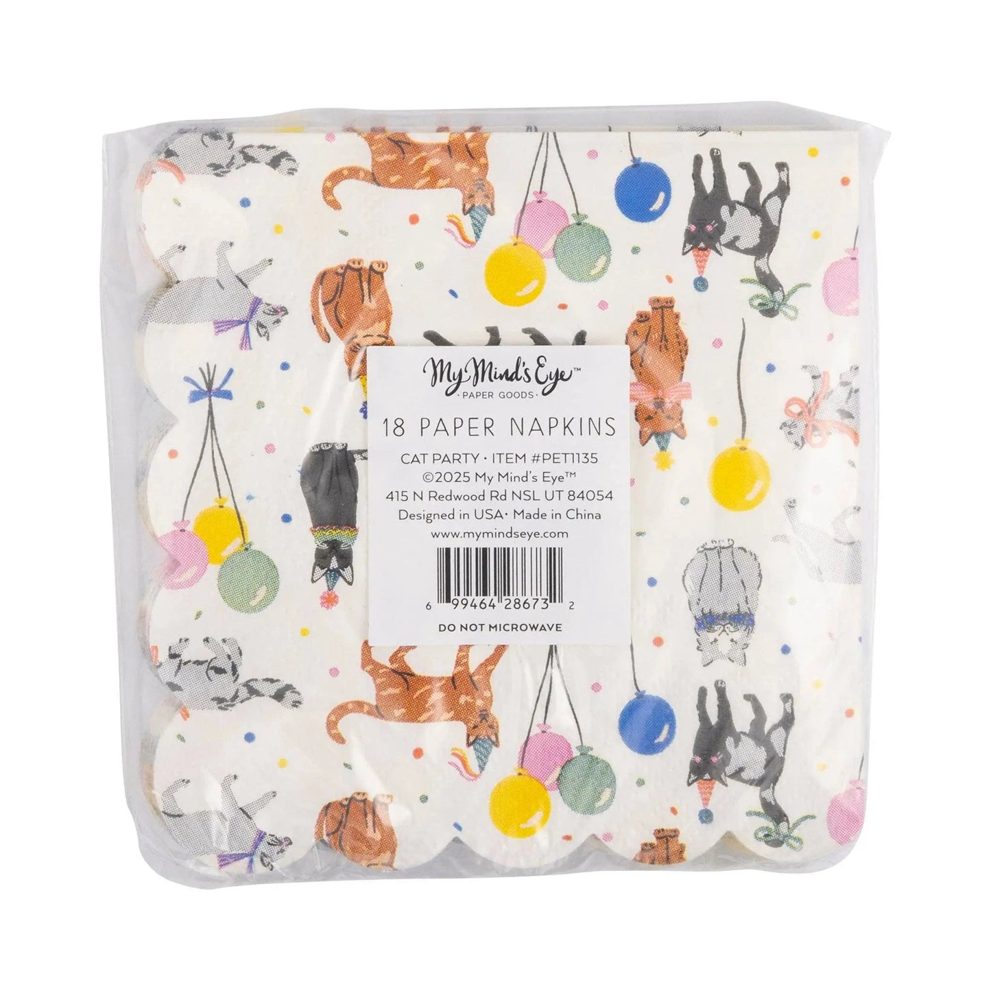 My Mind’s Eye - PET1135 - Cat Party Cocktail Napkin My Mind’s Eye