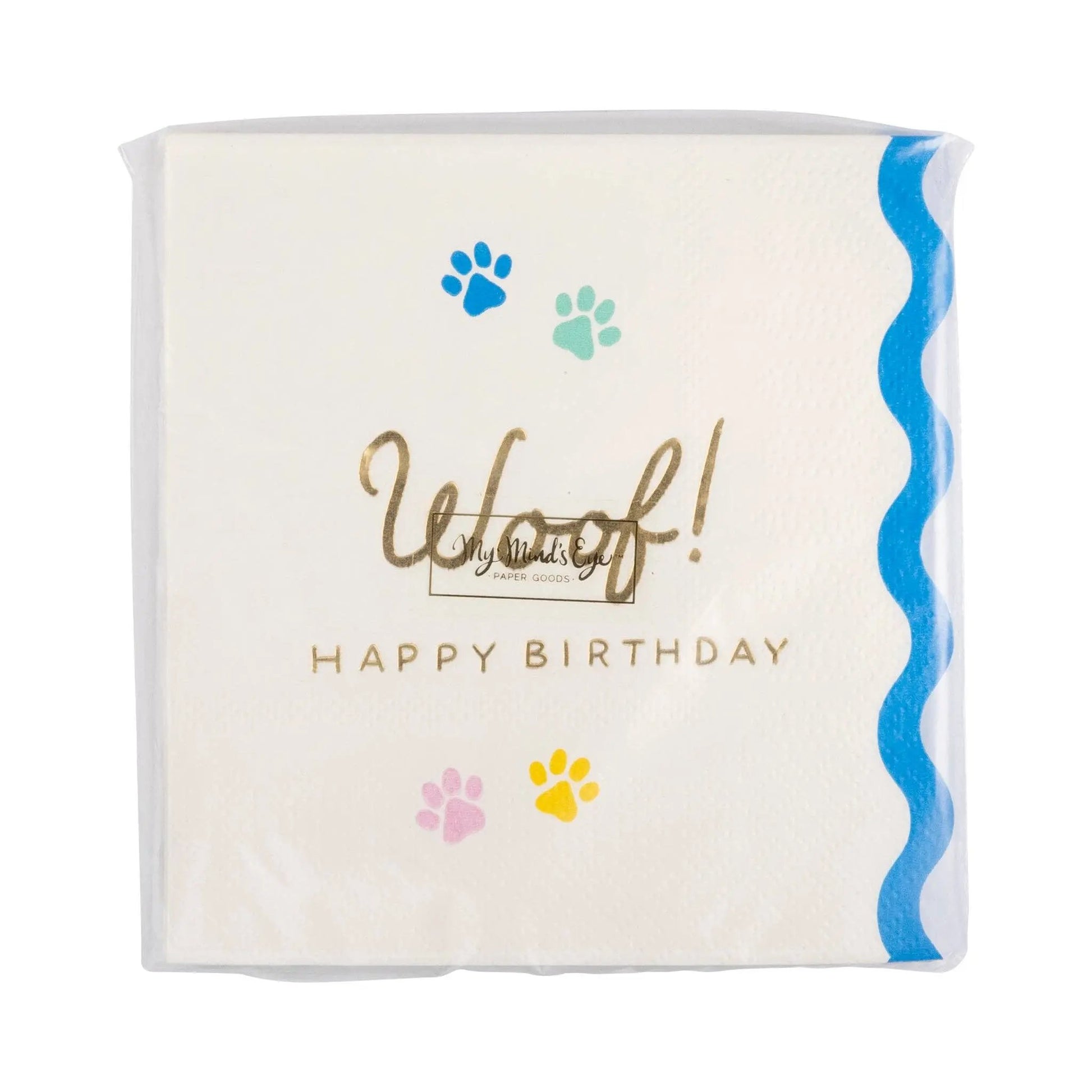 My Mind’s Eye - PET1139 - Woof Paw Print Cocktail Napkins My Mind’s Eye