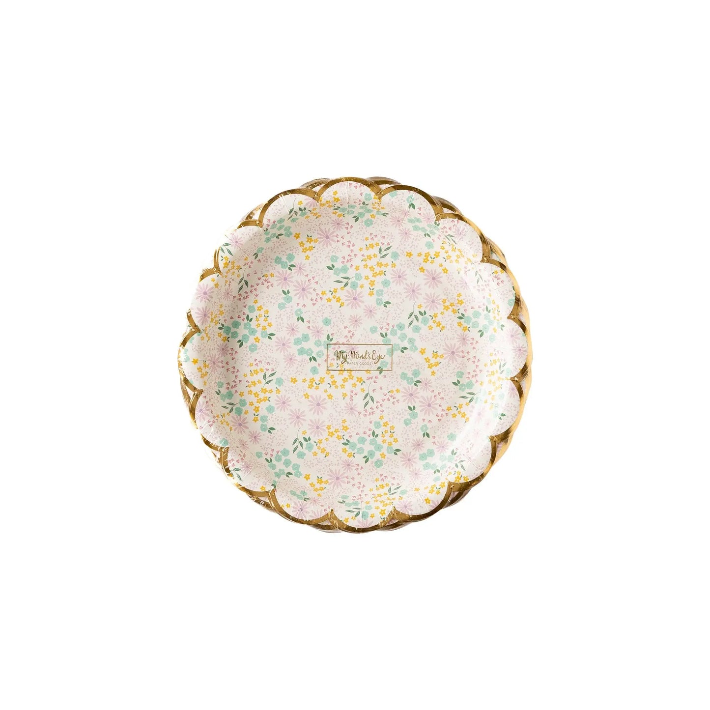 My Mind’s Eye - PGB943 - Ditsy Floral Round Scallop 7" Plate My Mind’s Eye