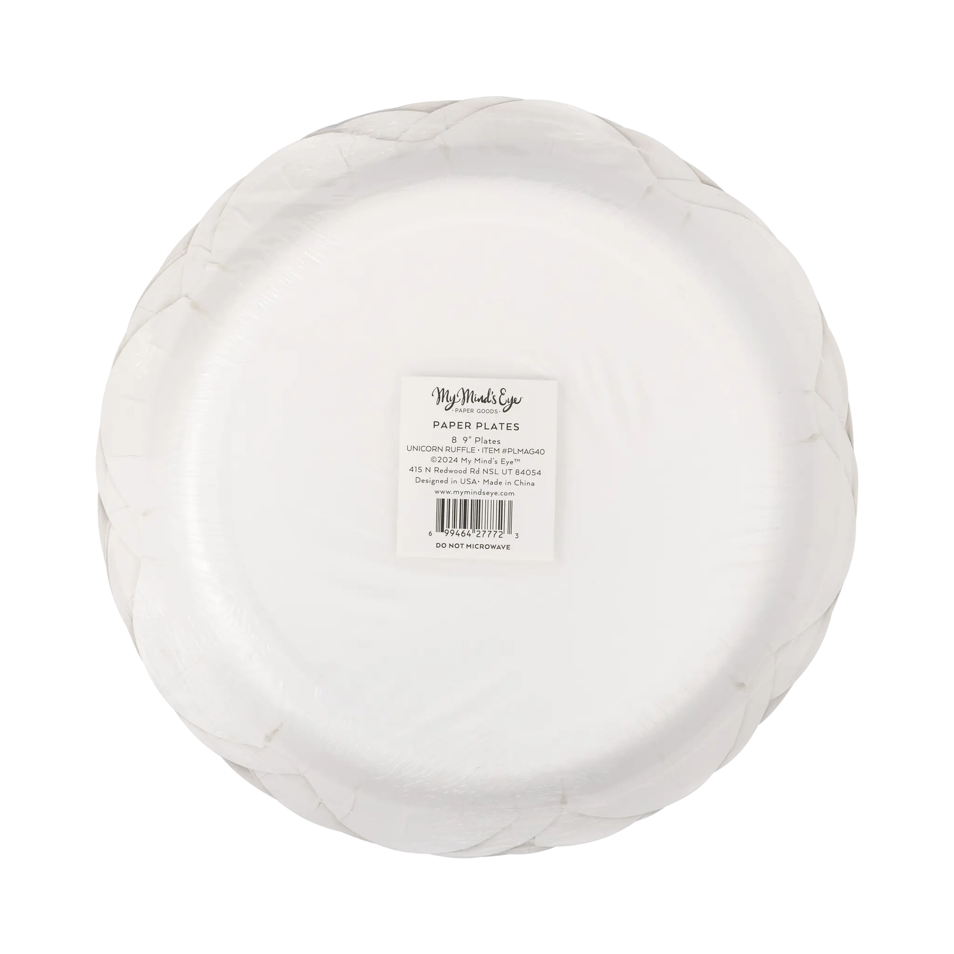 My Mind’s Eye - PLMAG40 - Pink Unicorn Ruffle Edge Plate My Mind’s Eye