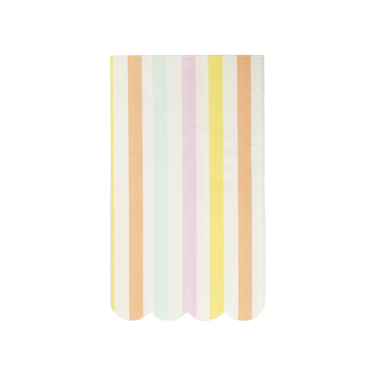 My Mind’s Eye - PLNP225 - Spring Stripe Scallop Paper Dinner Napkin My Mind’s Eye