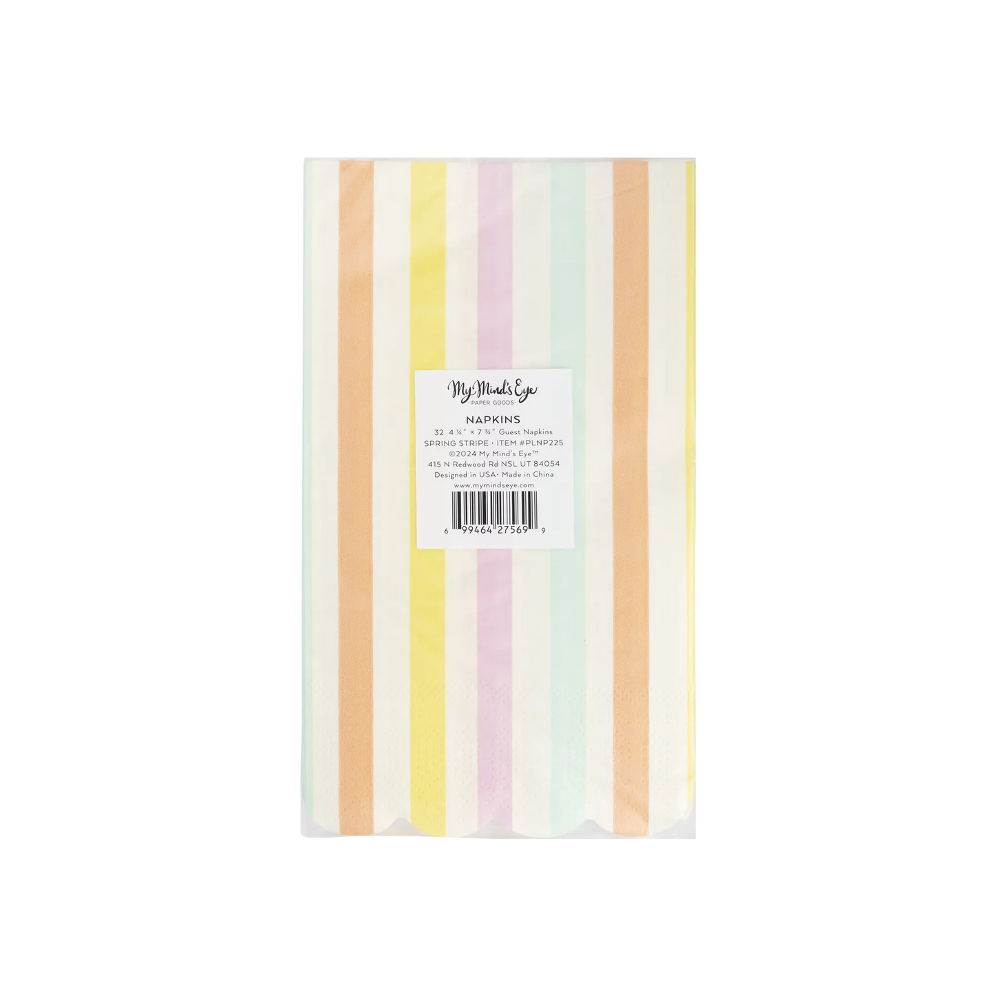 My Mind’s Eye - PLNP225 - Spring Stripe Scallop Paper Dinner Napkin My Mind’s Eye