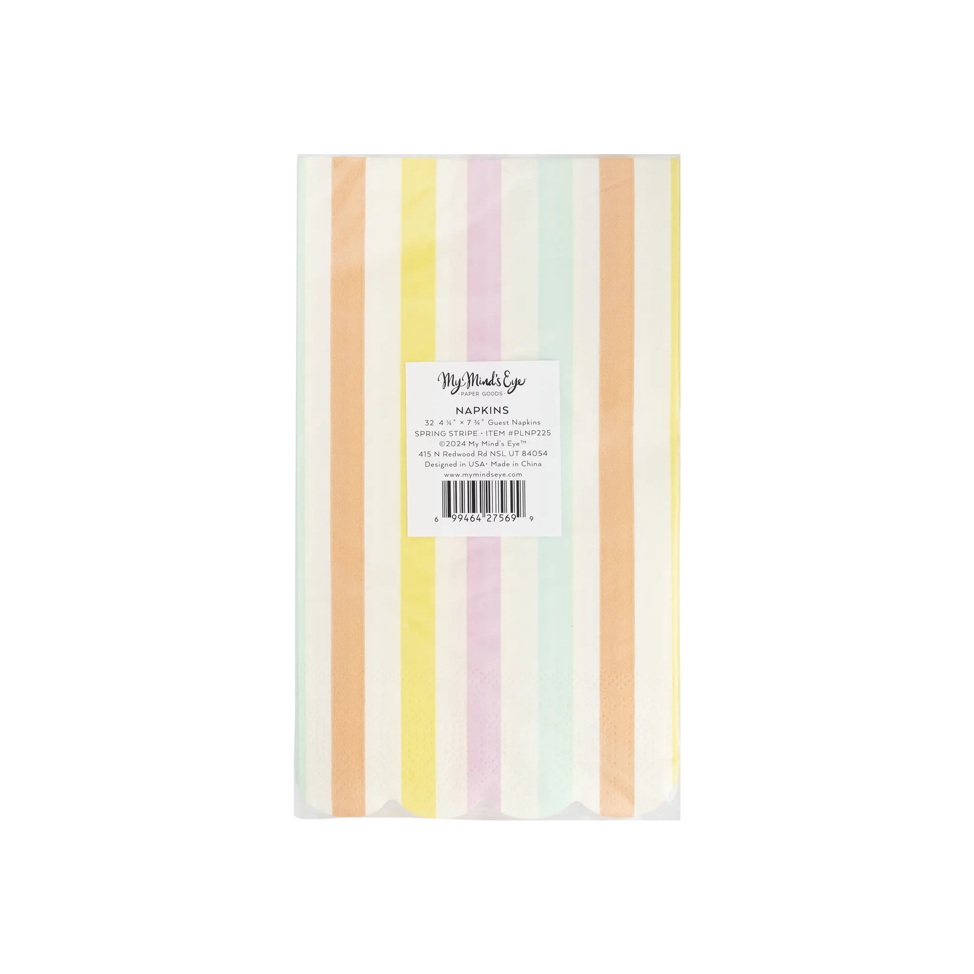 My Mind’s Eye - PLNP225 - Spring Stripe Scallop Paper Dinner Napkin My Mind’s Eye