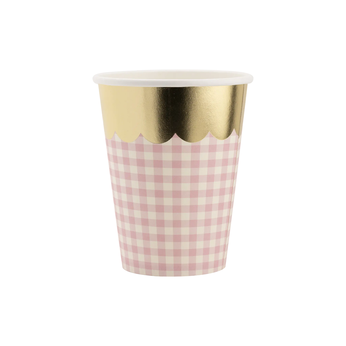 My Mind’s Eye - SPR1010 - Gingham Cups with Gold Scallop My Mind’s Eye