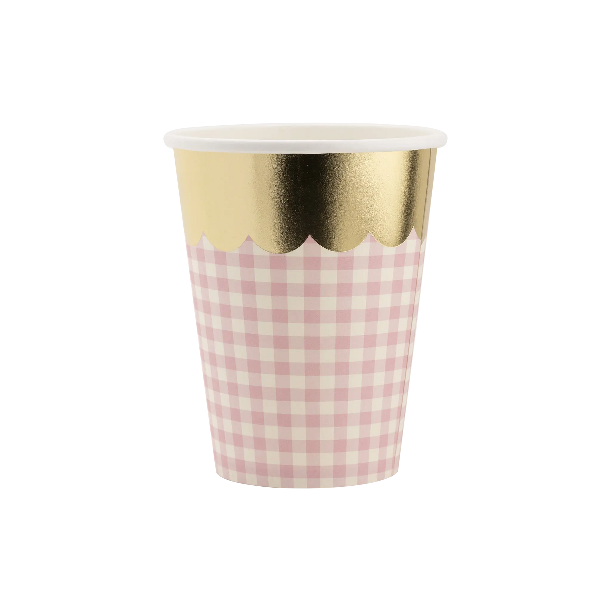 My Mind’s Eye - SPR1010 - Gingham Cups with Gold Scallop My Mind’s Eye