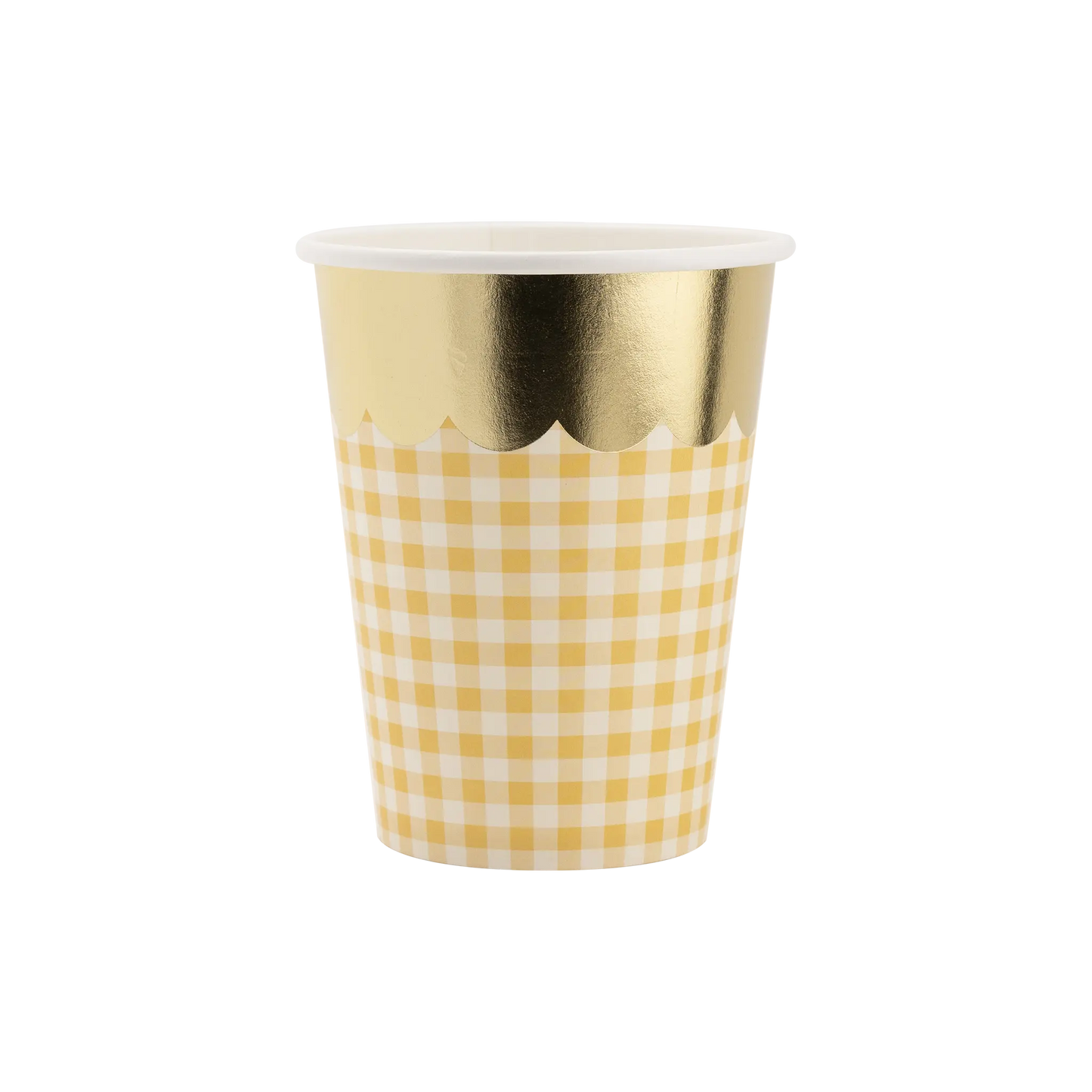 My Mind’s Eye - SPR1010 - Gingham Cups with Gold Scallop My Mind’s Eye