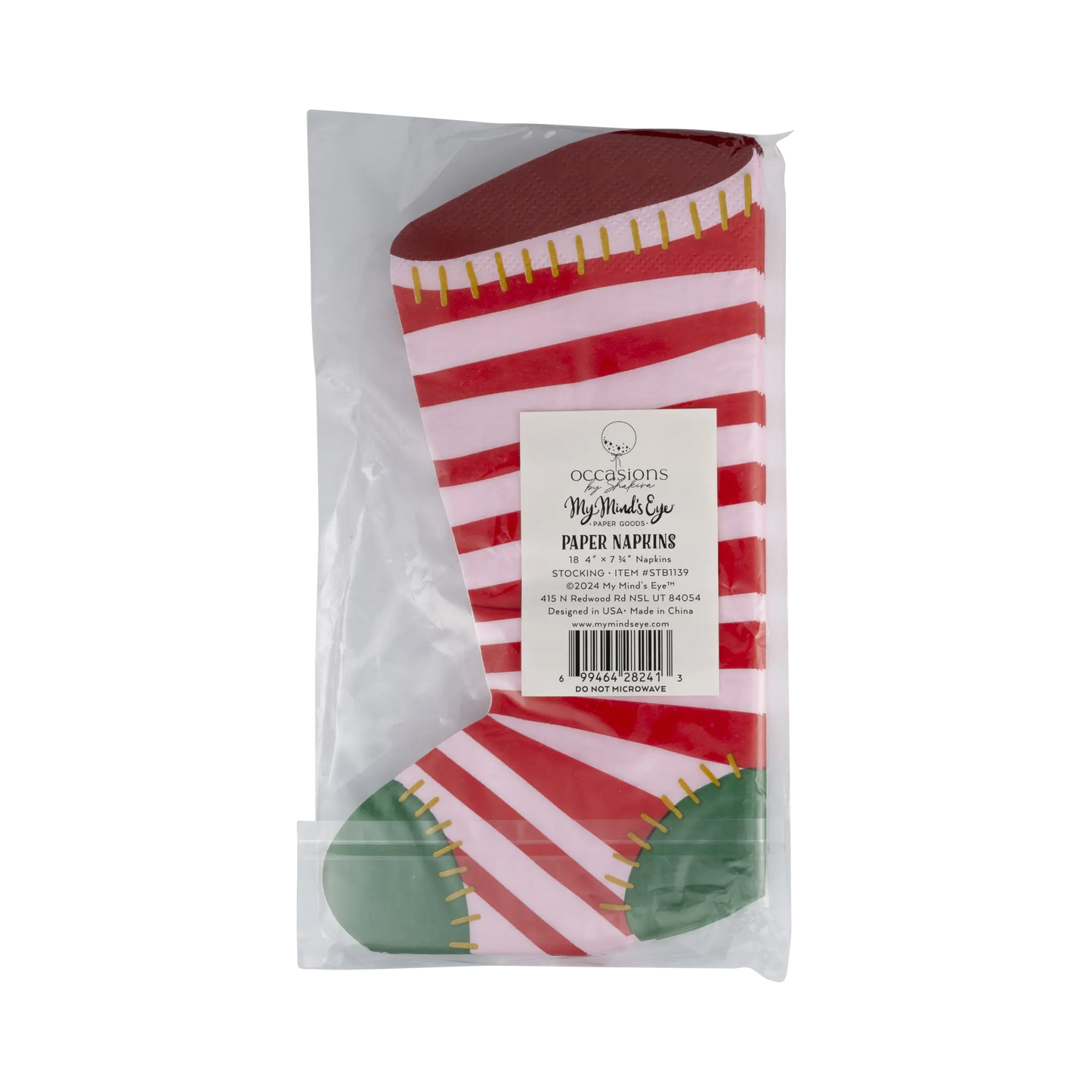 My Mind’s Eye - STB1139 - Occasions by Shakira - Plaid Stocking Napkins My Mind’s Eye