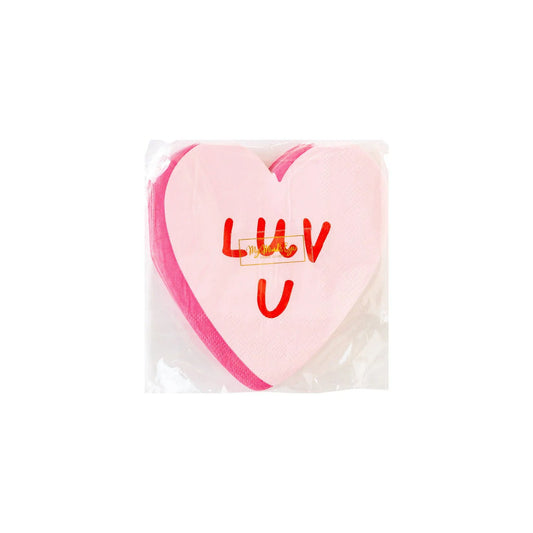 My Mind’s Eye - VAL1037 -  Luv U Heart Shaped Paper Napkin My Mind’s Eye