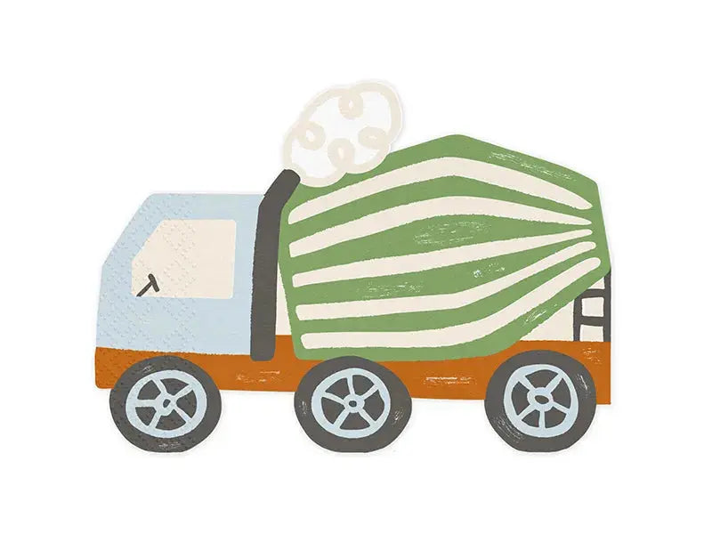 Napkins Concrete mixer, 16x13 cm, mix Partydeco