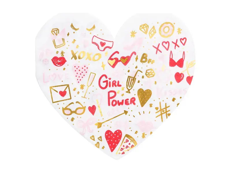 Napkins Heart, mix, 16x15cm Partydeco