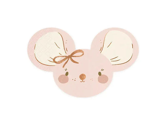 Napkins Mouse, light pink, 16x10 cm Partydeco