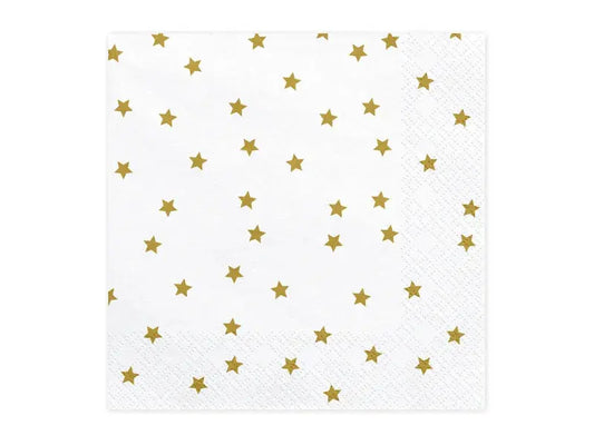 Napkins Stars, gold, 33x33cm Partydeco