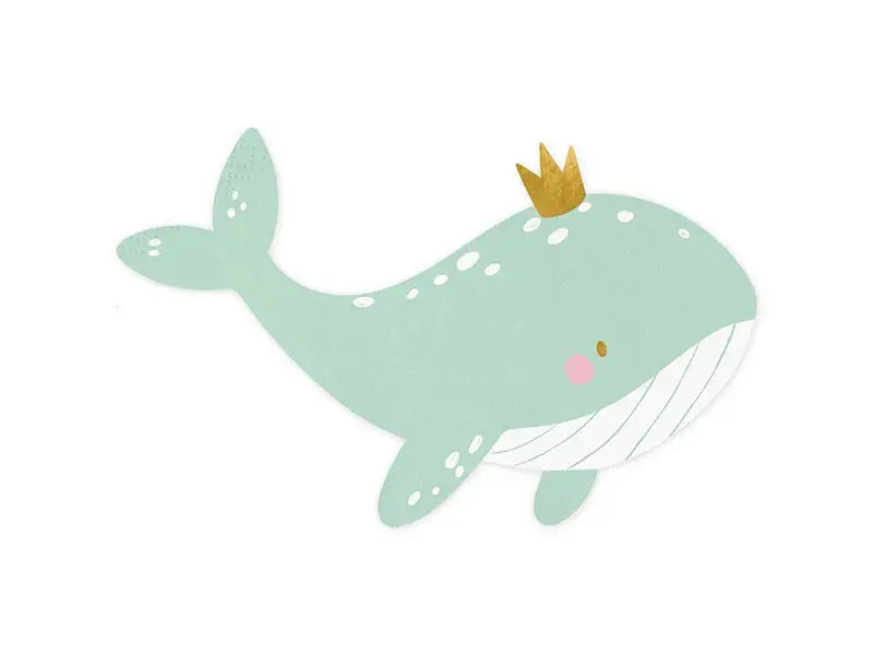 Napkins Whale, mix, 16x10 Partydeco