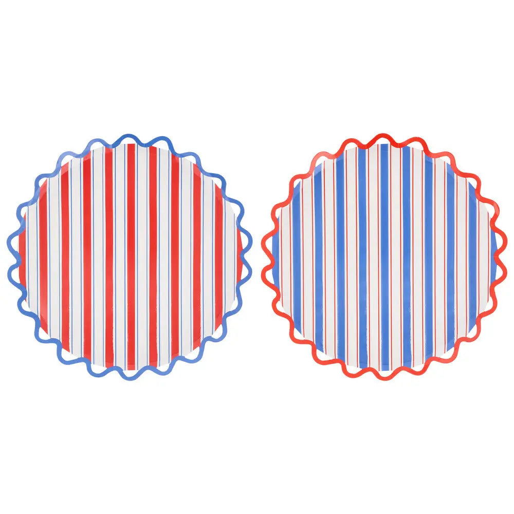 Nautical striped dinner plates (x8) Meri Meri