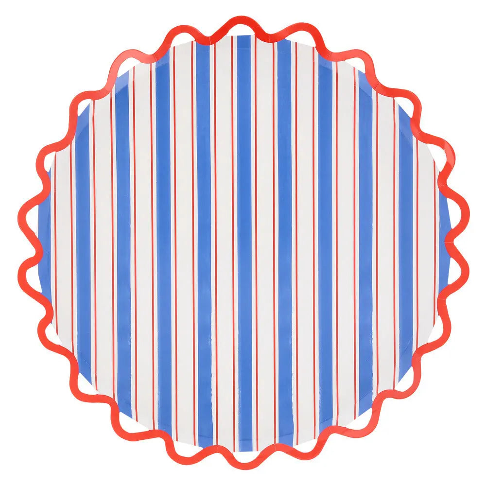 Nautical striped dinner plates (x8) Meri Meri